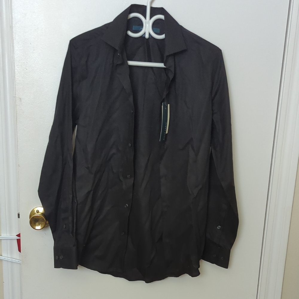 Perry Ellis Black Mens Dress Shirt